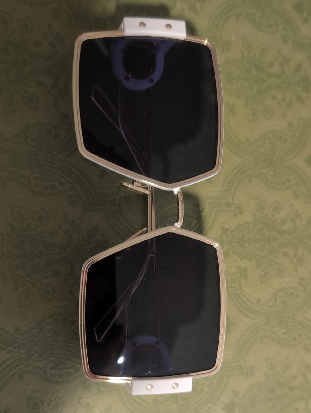 Dior Black Lens Gold Frame Oversized Sunglasses